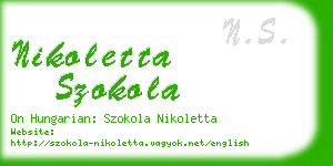 nikoletta szokola business card